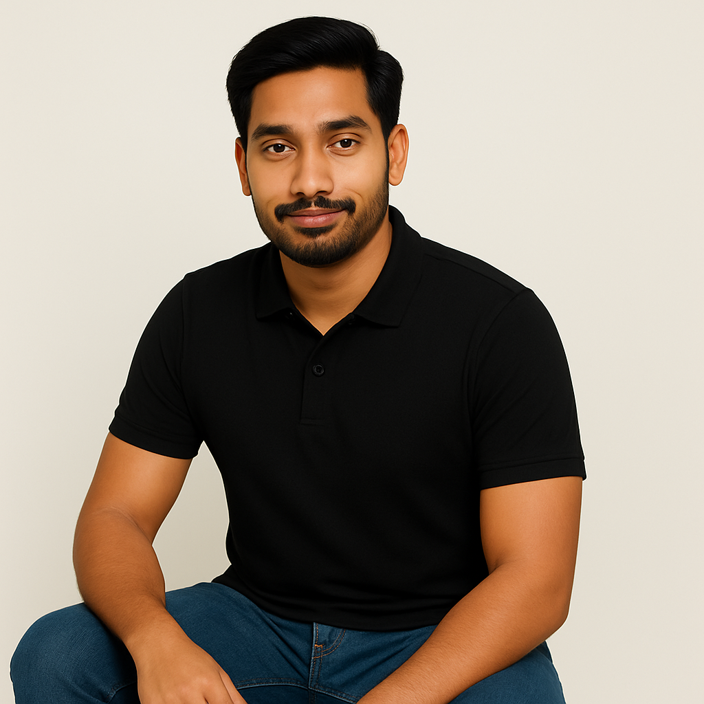 Solid Black Polo T-Shirt